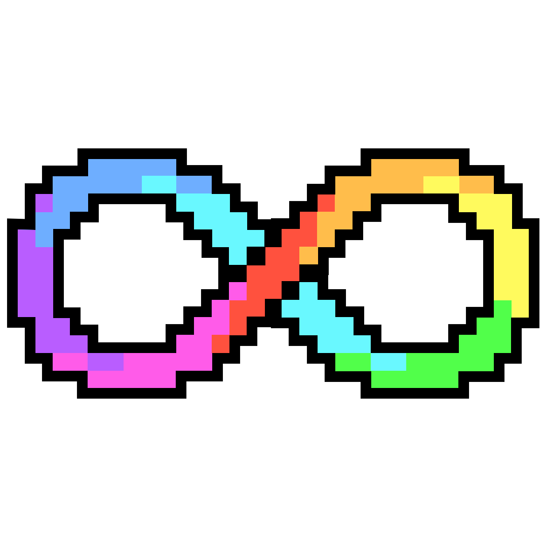 A infinity rainbow symbol.